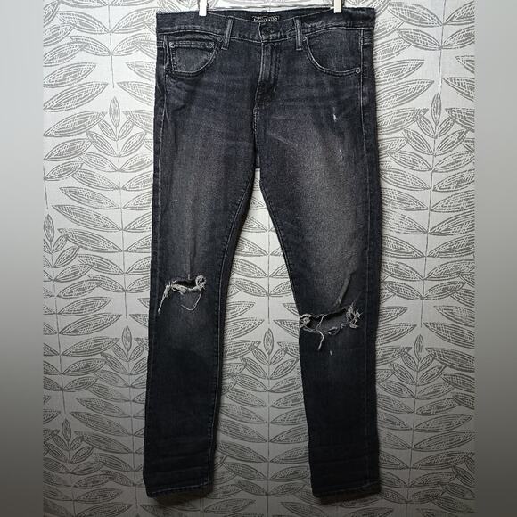 Lucky Brand Jeans 110 Athletic Slim Hawkins Wash Distressed Knee 31×32 Dark Wash - Picture 7 of 8